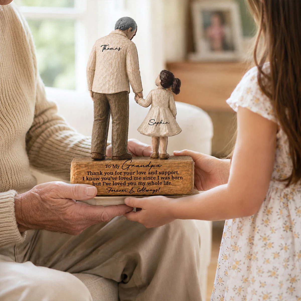 I've Loved You My Whole Life Grandpa 2D Flat Printed - Personalized 2-Layered Wooden Plaque - Sentimental Gift For Grandpa - Image 3