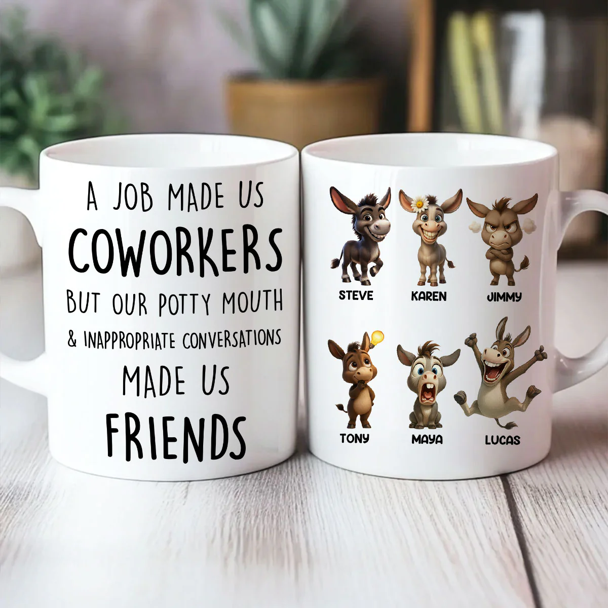 Job Made Us Coworkers But Our Potty Mouth Made Us Friends - Personalized Mug - Funny Christmas Gift for Work Besties - Image 2