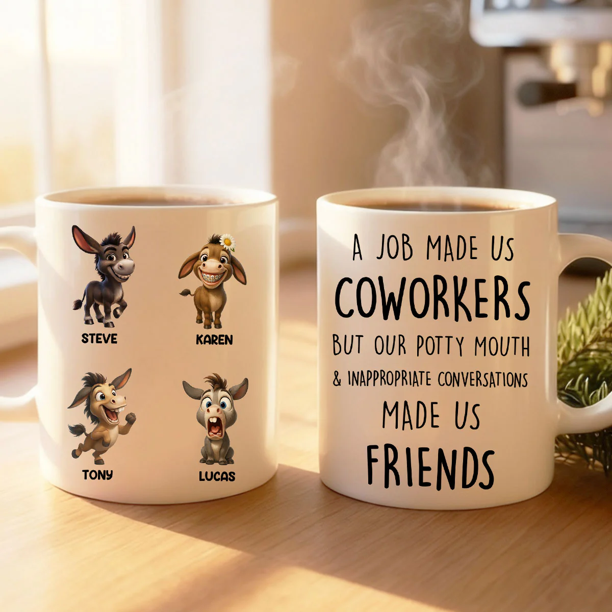 Job Made Us Coworkers But Our Potty Mouth Made Us Friends - Personalized Mug - Funny Christmas Gift for Work Besties - Image 3