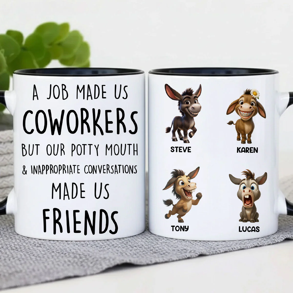 Job Made Us Coworkers But Our Potty Mouth Made Us Friends - Personalized Mug - Funny Christmas Gift for Work Besties - Image 4