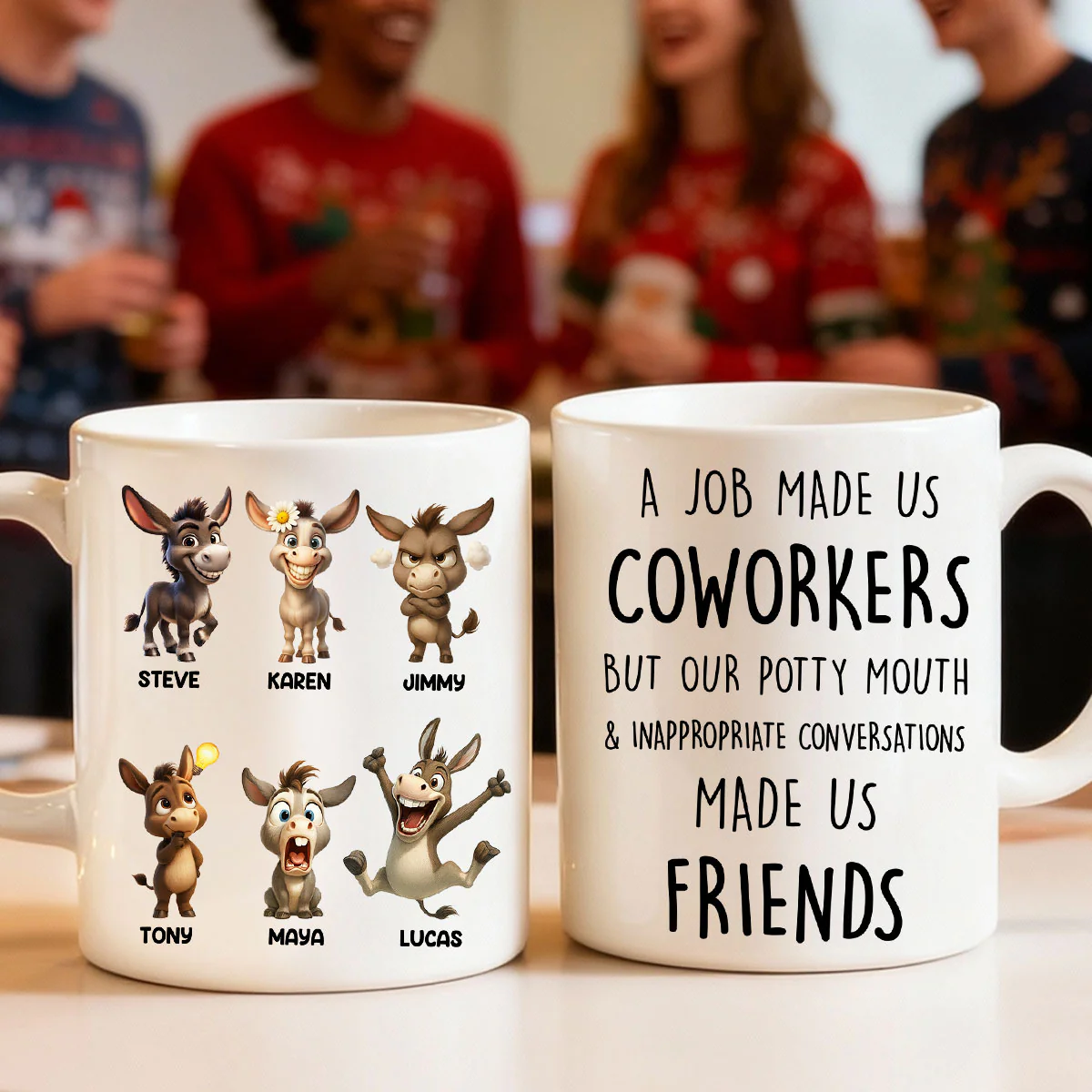 Job Made Us Coworkers But Our Potty Mouth Made Us Friends - Personalized Mug - Funny Christmas Gift for Work Besties - Image 5
