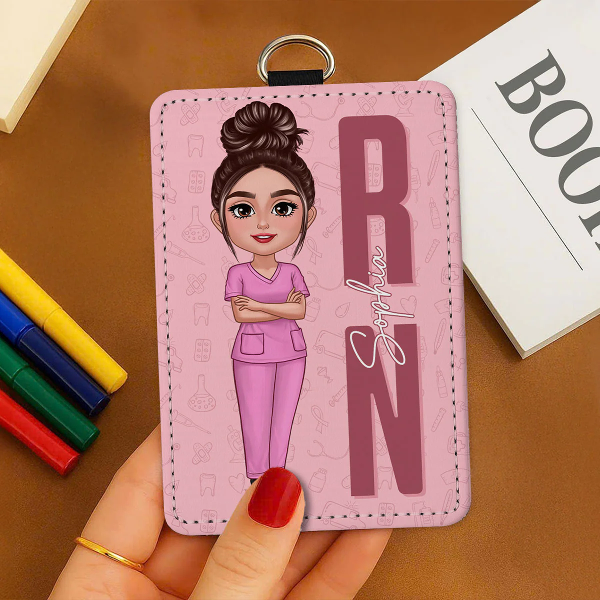 Job Title Nurse Personalized ID Badge Holder For Nurse - Image 3