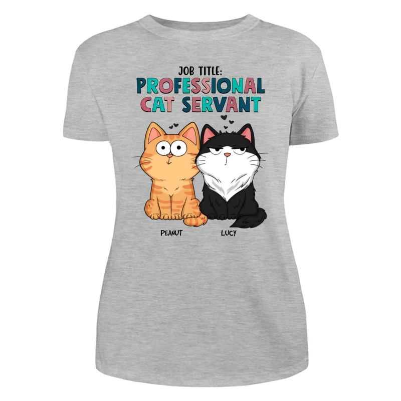 Job Title Professional Cat Servant Funny Cat Expression Personalized Shirt - Image 10