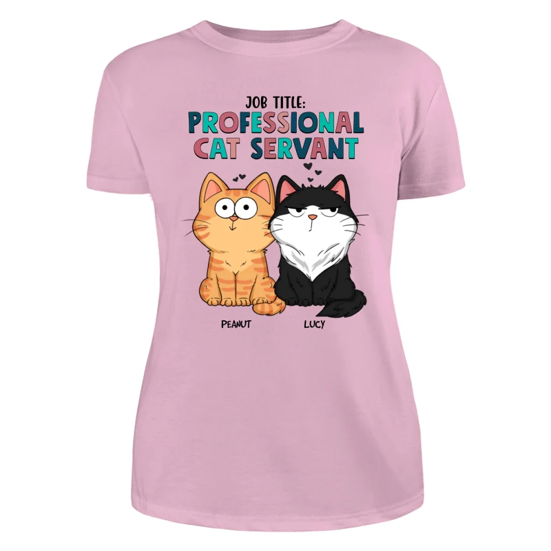 Job Title Professional Cat Servant Funny Cat Expression Personalized Shirt - Image 11