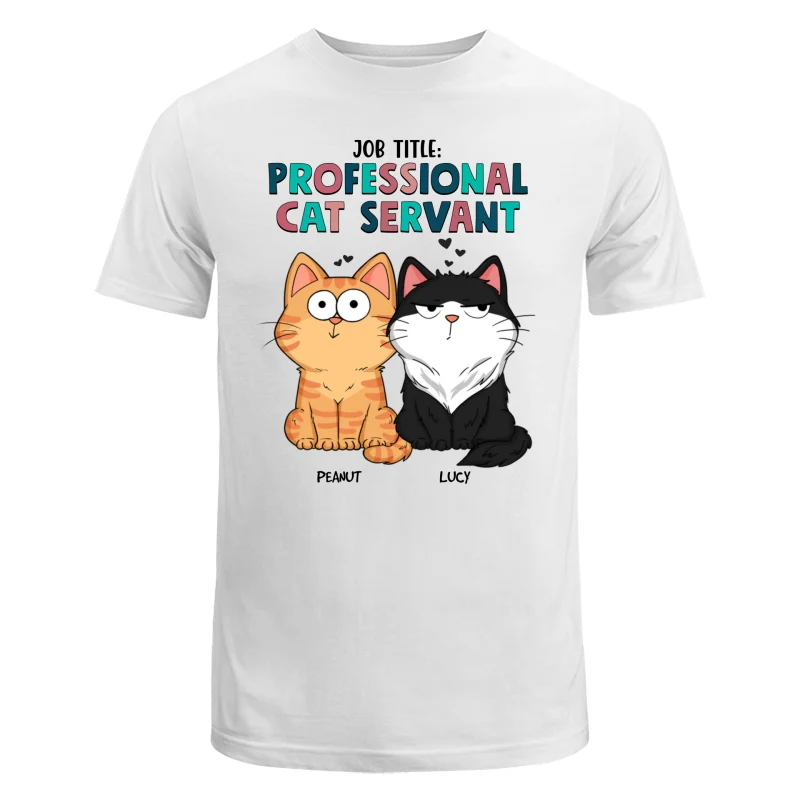 Job Title Professional Cat Servant Funny Cat Expression Personalized Shirt - Image 5