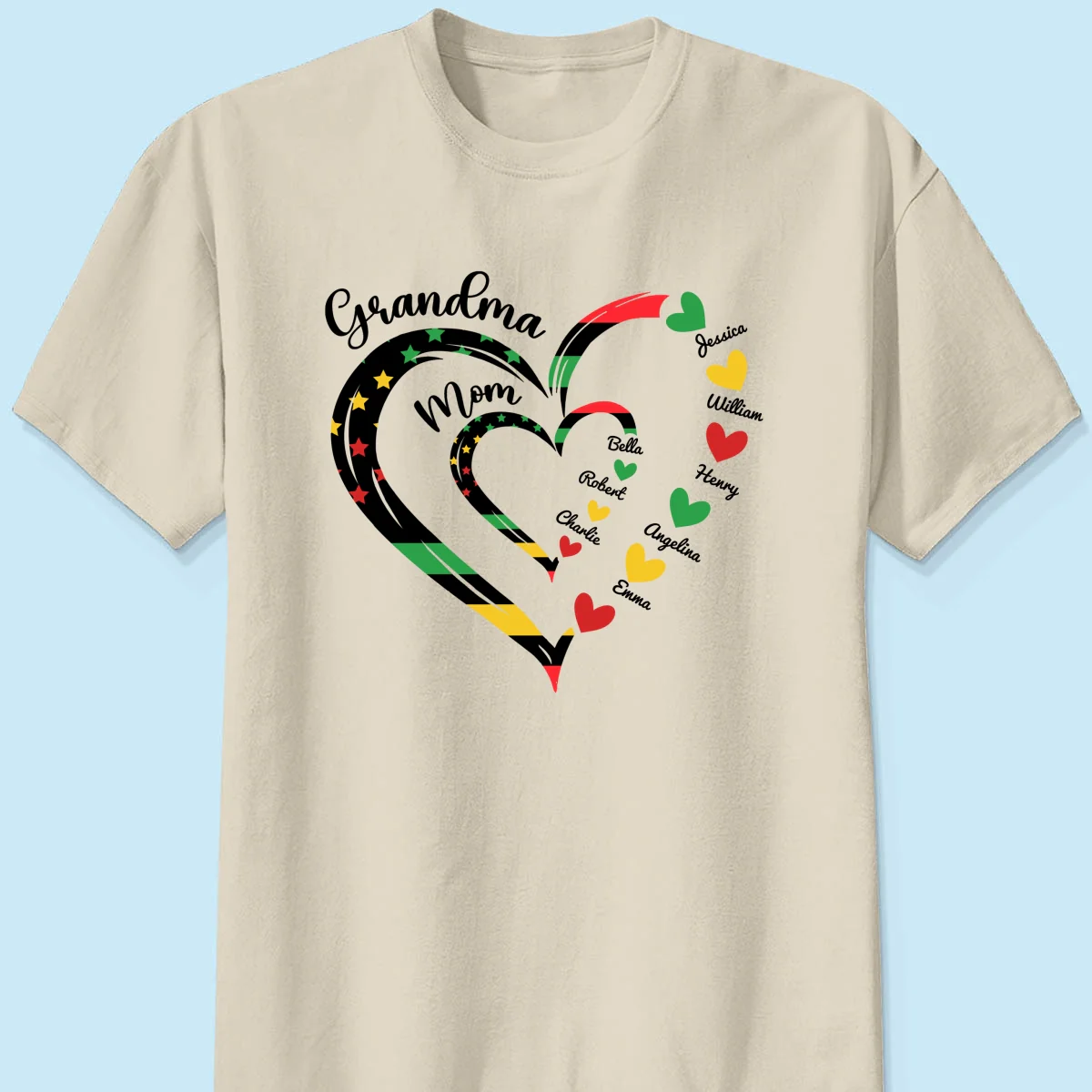 Juneteenth African American Flag Grandma Personalized Shirt - Image 11