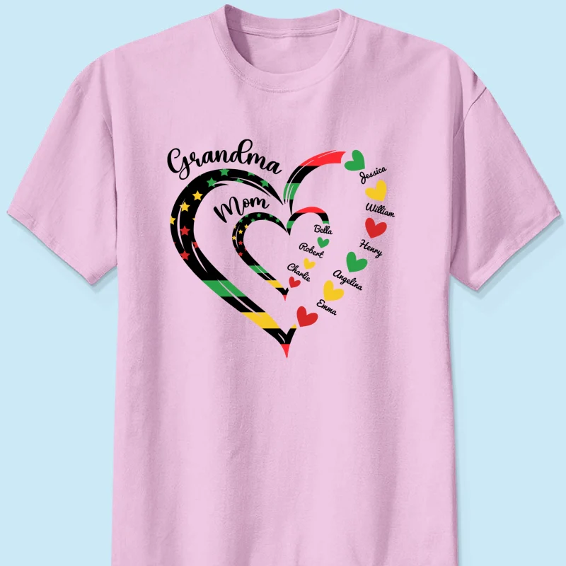Juneteenth African American Flag Grandma Personalized Shirt - Image 12
