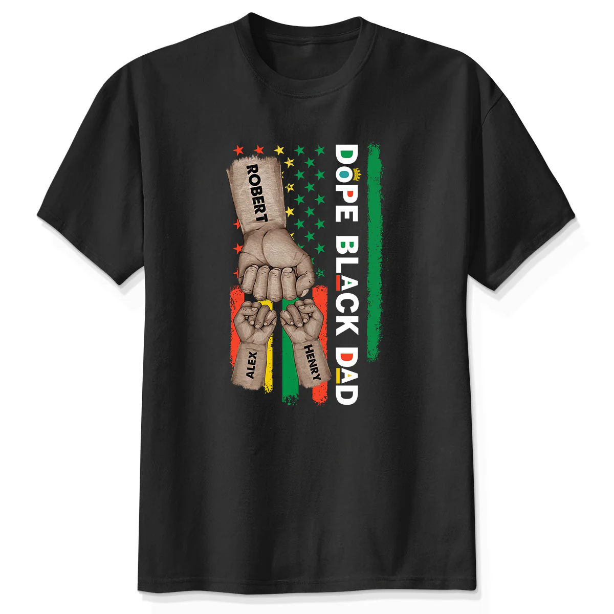 Juneteenth Dope Black Dad African American Flag Personalized Shirt