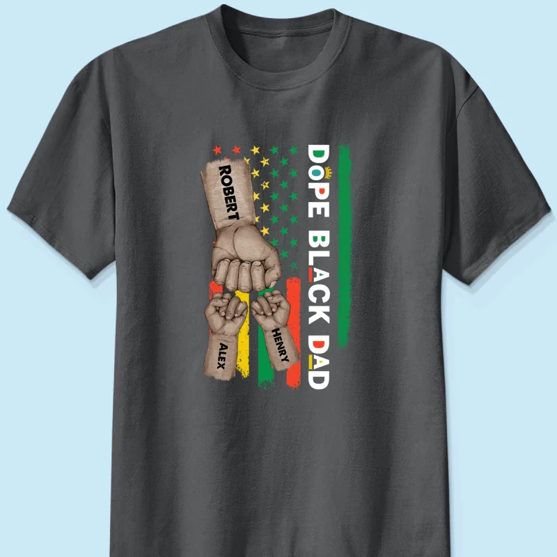 Juneteenth Dope Black Dad African American Flag Personalized Shirt - Image 10