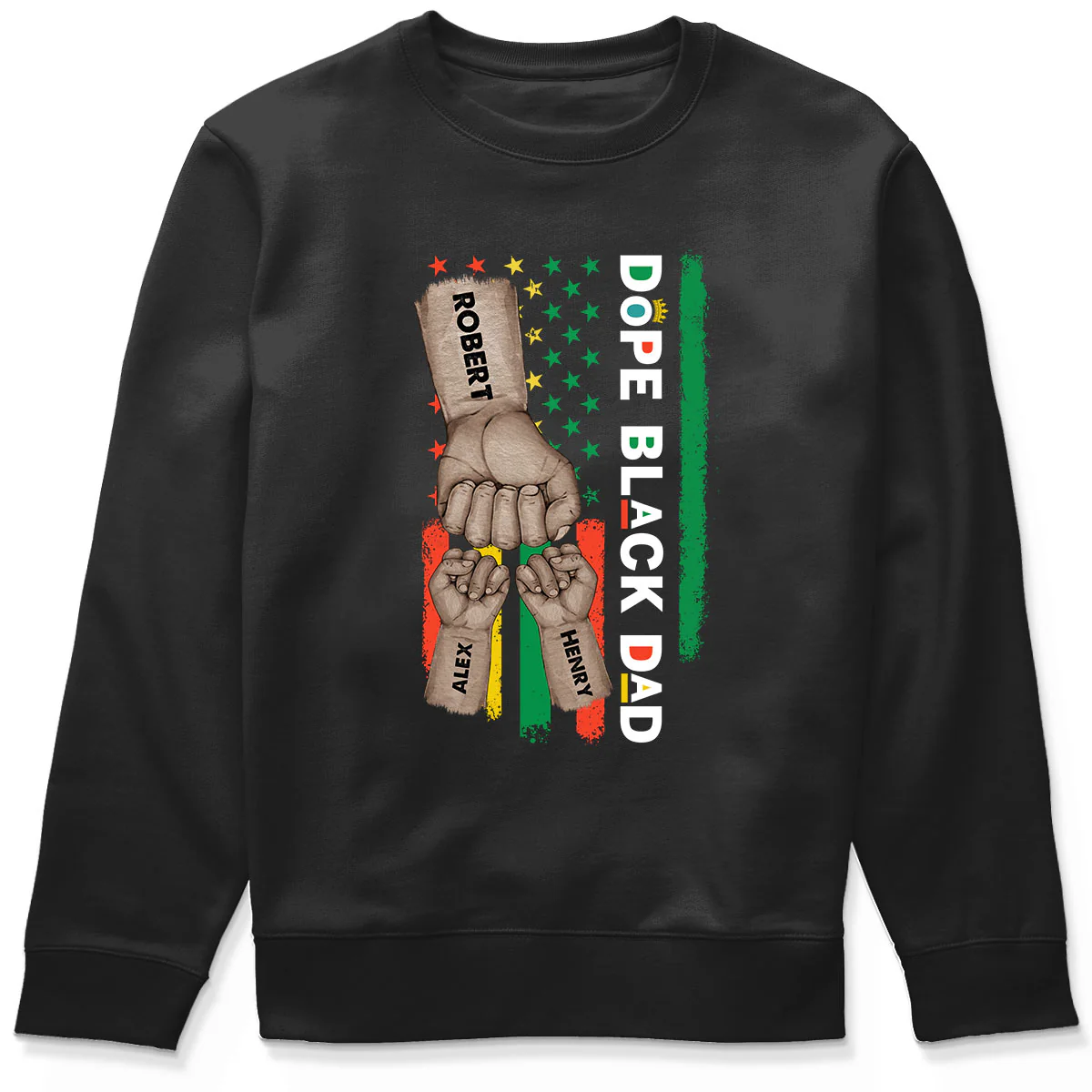 Juneteenth Dope Black Dad African American Flag Personalized Shirt - Image 5