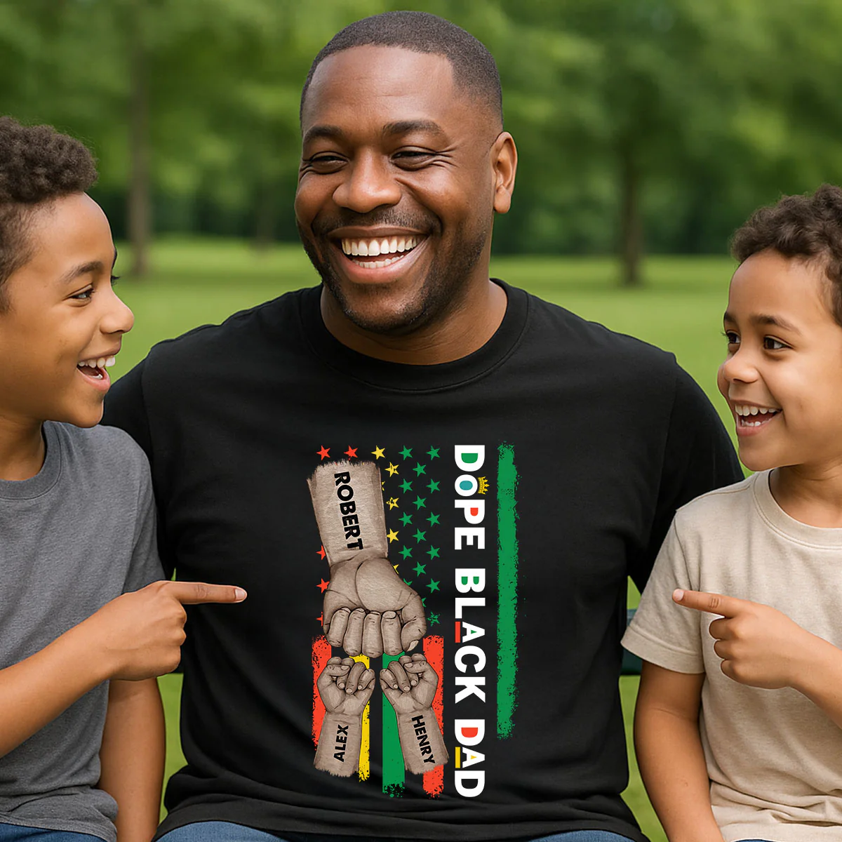 Juneteenth Dope Black Dad African American Flag Personalized Shirt - Image 6