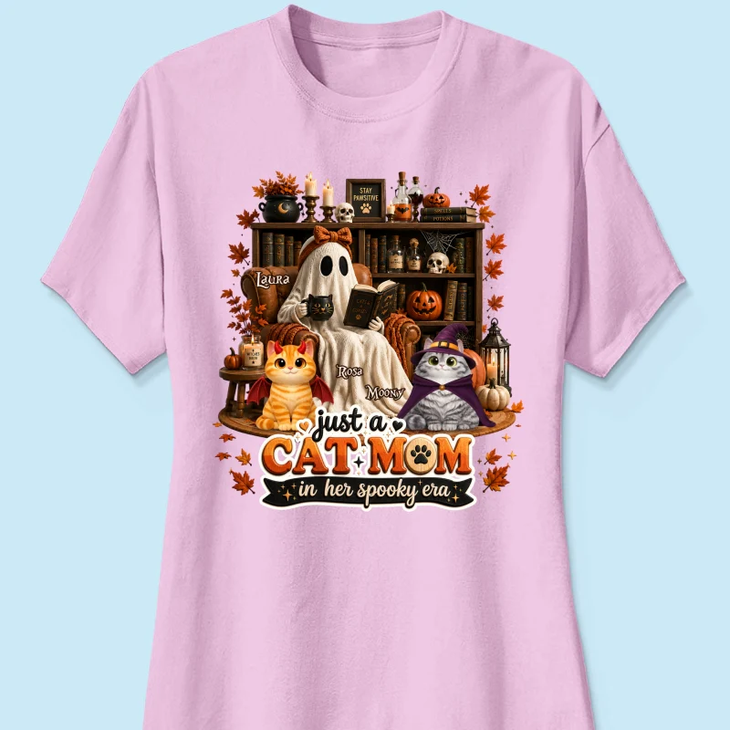Just A Cat Mom In Her Spooky Era - Personalized Shirt - Halloween Gift, Gift For Cat Lovers - Image 15