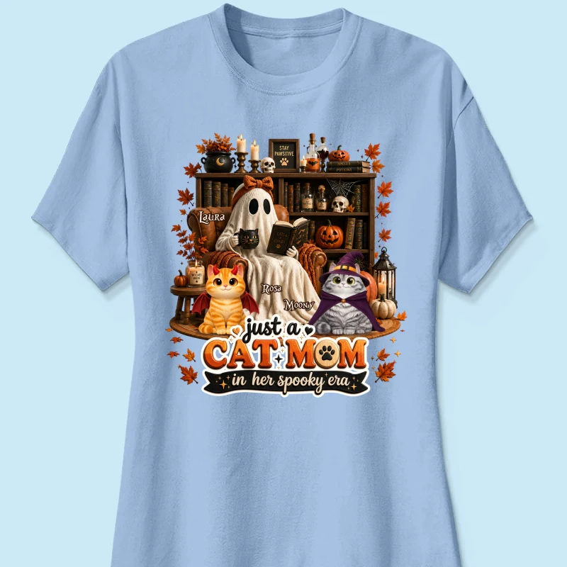 Just A Cat Mom In Her Spooky Era - Personalized Shirt - Halloween Gift, Gift For Cat Lovers - Image 16
