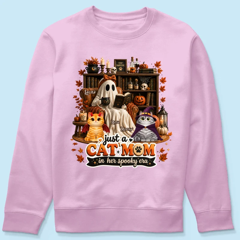 Just A Cat Mom In Her Spooky Era - Personalized Shirt - Halloween Gift, Gift For Cat Lovers - Image 19