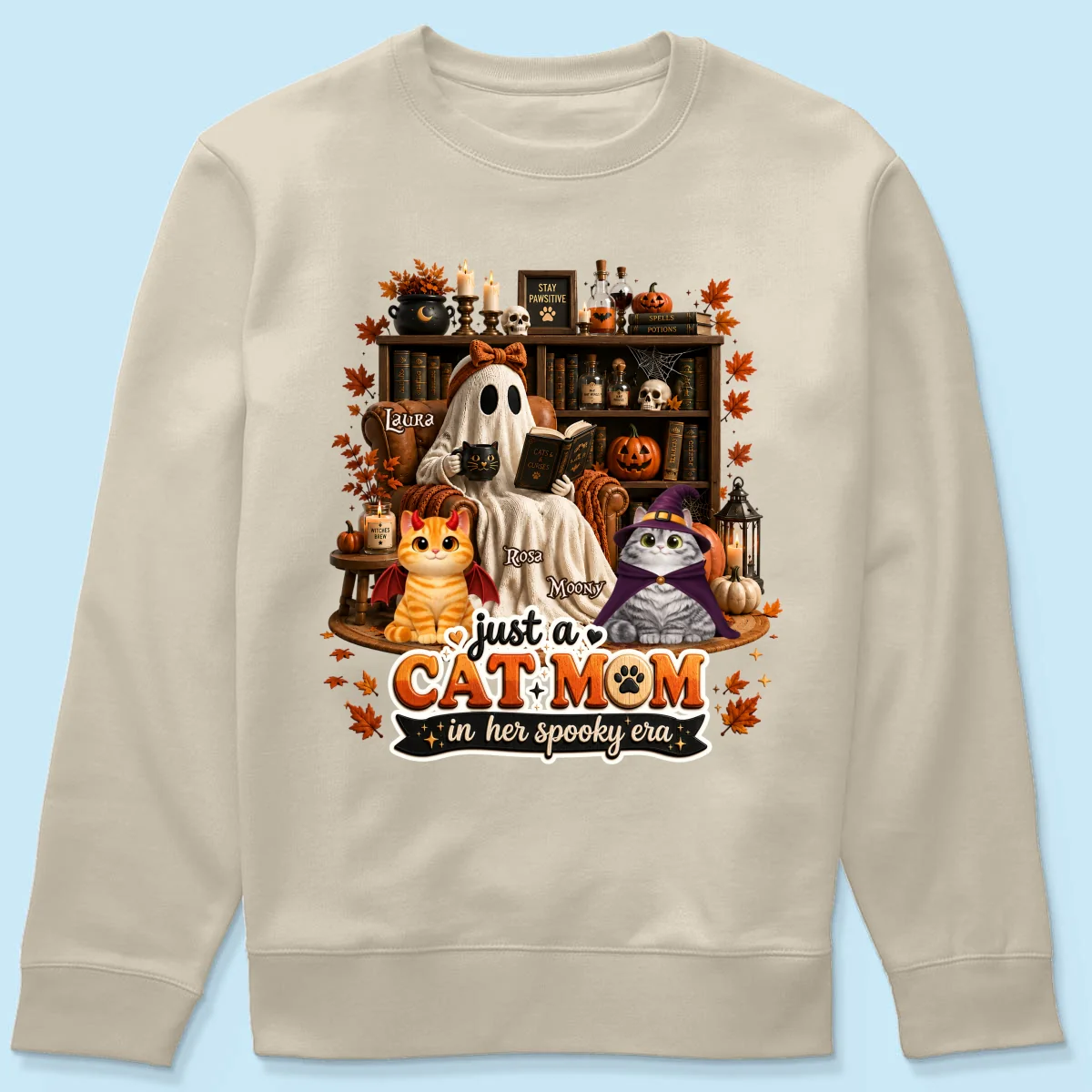 Just A Cat Mom In Her Spooky Era - Personalized Shirt - Halloween Gift, Gift For Cat Lovers - Image 20