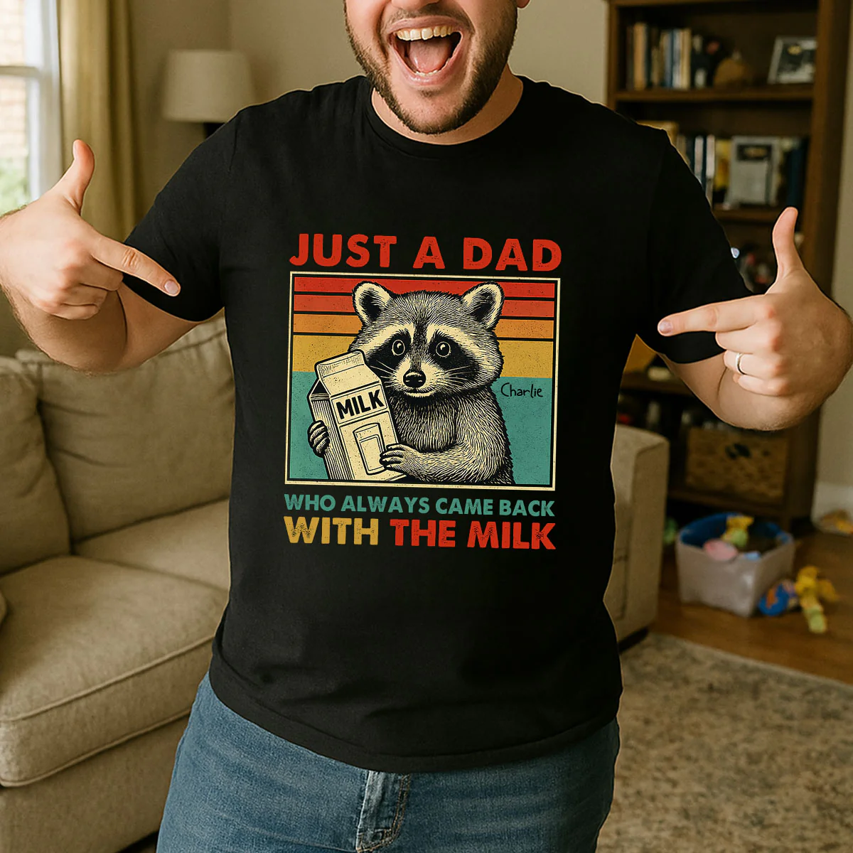 Just A Dad Who Always Came Back With The Milk Funny Shirt, Father's Day Gift - Image 5