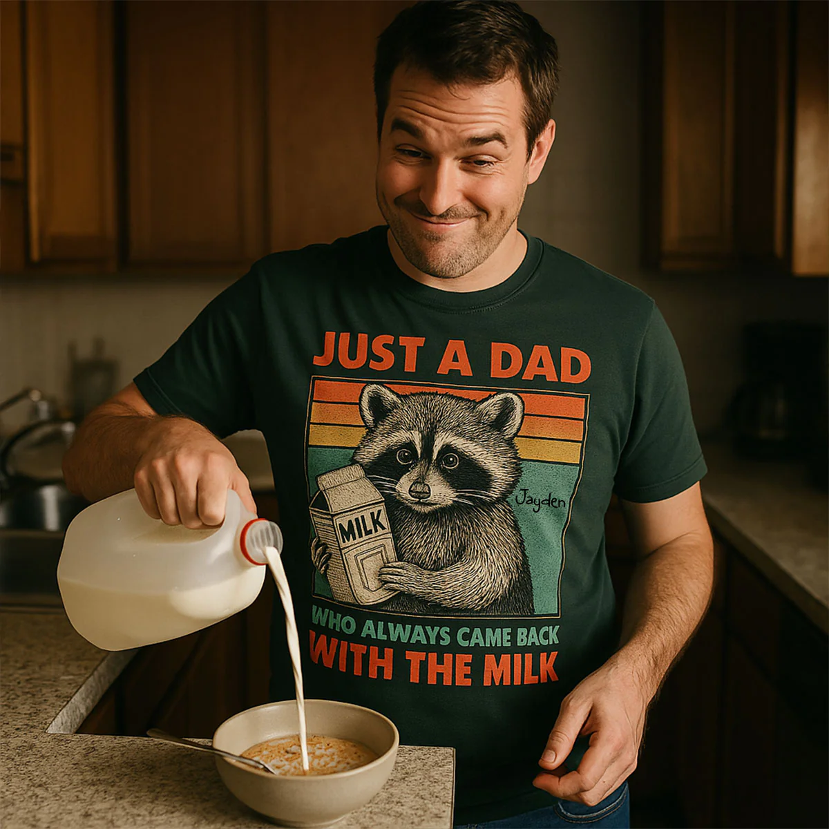 Just A Dad Who Always Came Back With The Milk Funny Shirt, Father's Day Gift - Image 6