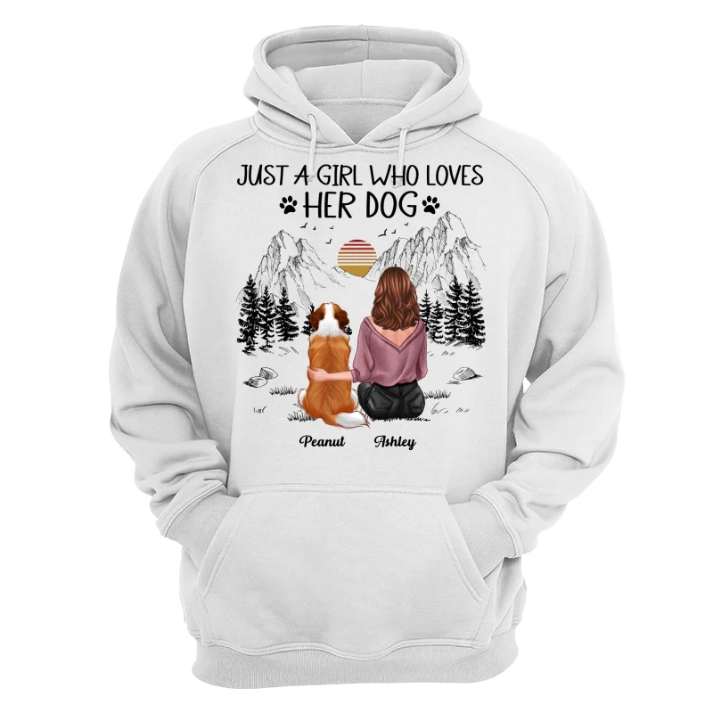 Just A Girl Loves Dogs Mountain Sketch Personalized Shirt - Image 13