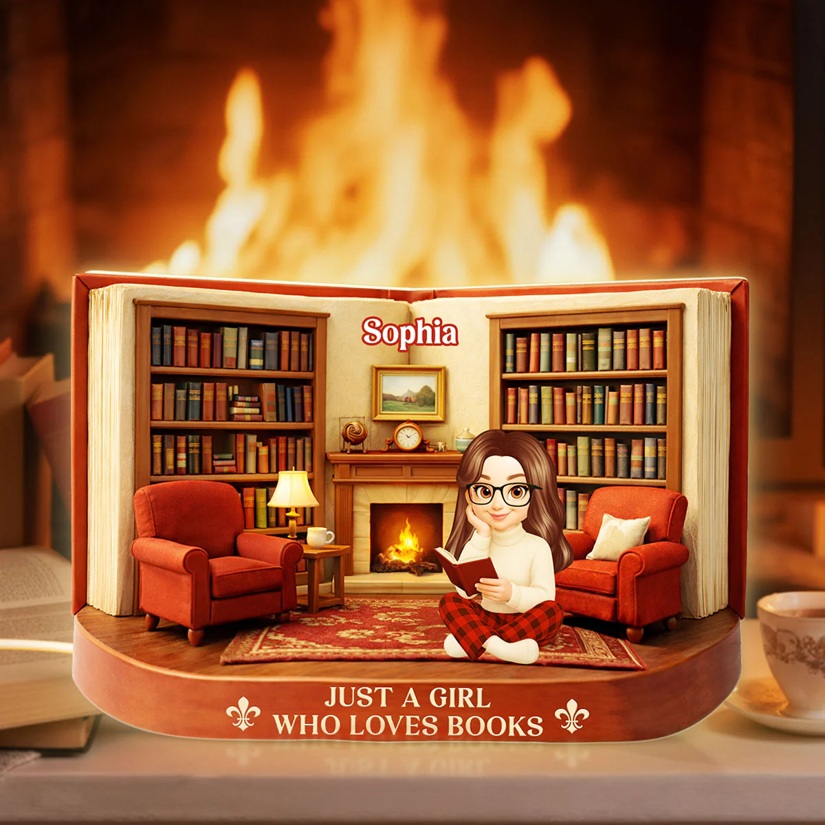 Just A Girl Who Loves Books - Personalized Light Box - Gift for Book Lovers - Image 5