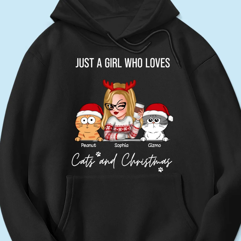 Just A Girl Who Loves Christmas And Her Cats Personalized Shirt, Christmas Sweater for Cat Lovers, Cat Mom - Image 20