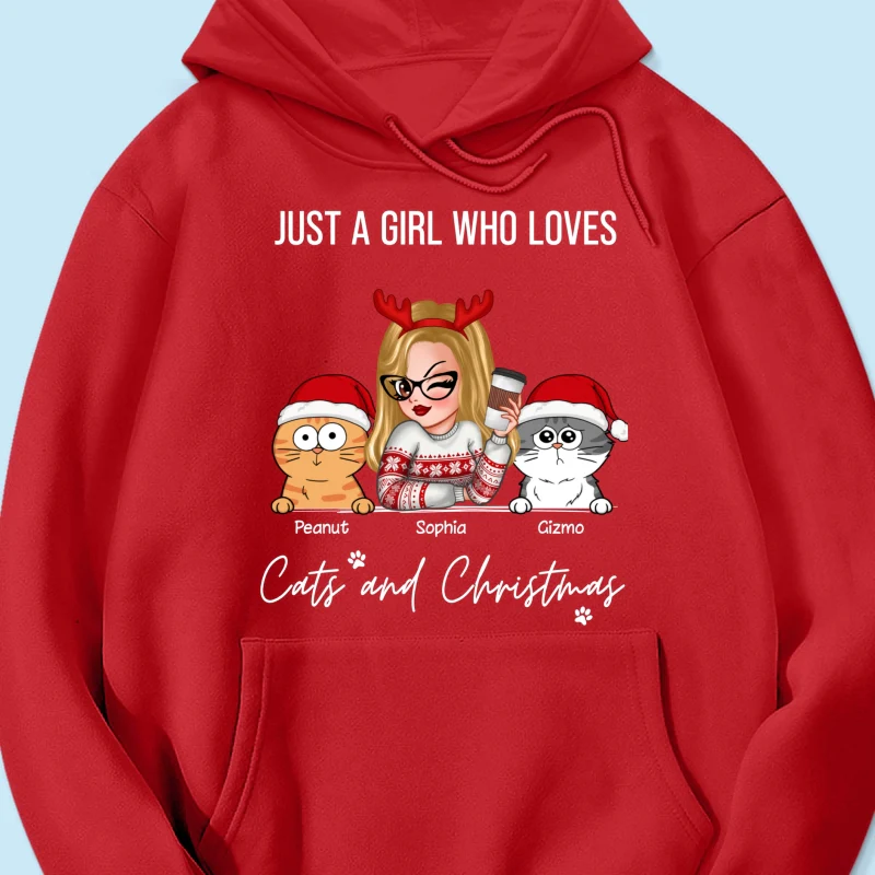Just A Girl Who Loves Christmas And Her Cats Personalized Shirt, Christmas Sweater for Cat Lovers, Cat Mom - Image 21