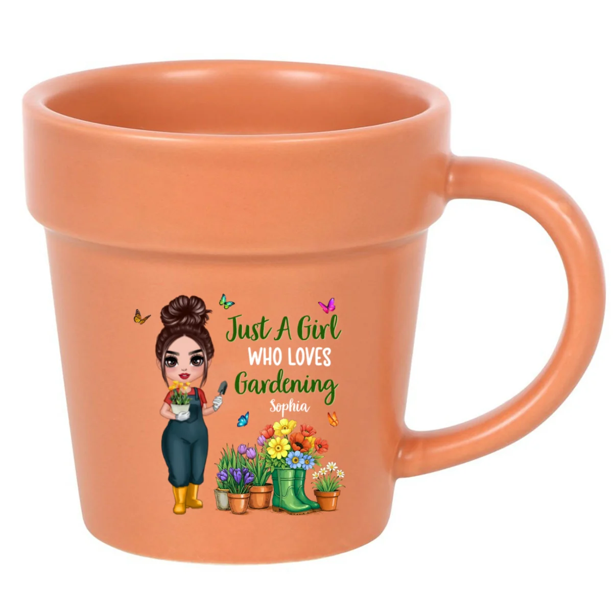 Just A Girl Who Loves Gardening - Personalized Plant Pot Ceramic Mug - Gift For Gardening Lovers - Image 10
