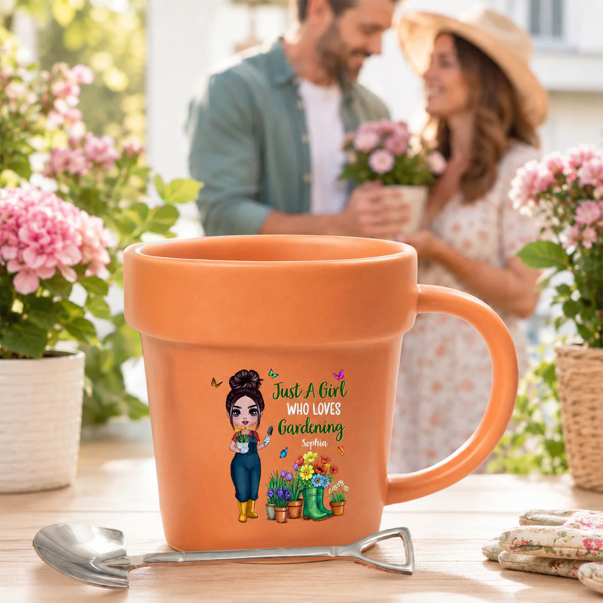 Just A Girl Who Loves Gardening - Personalized Plant Pot Ceramic Mug - Gift For Gardening Lovers - Image 6