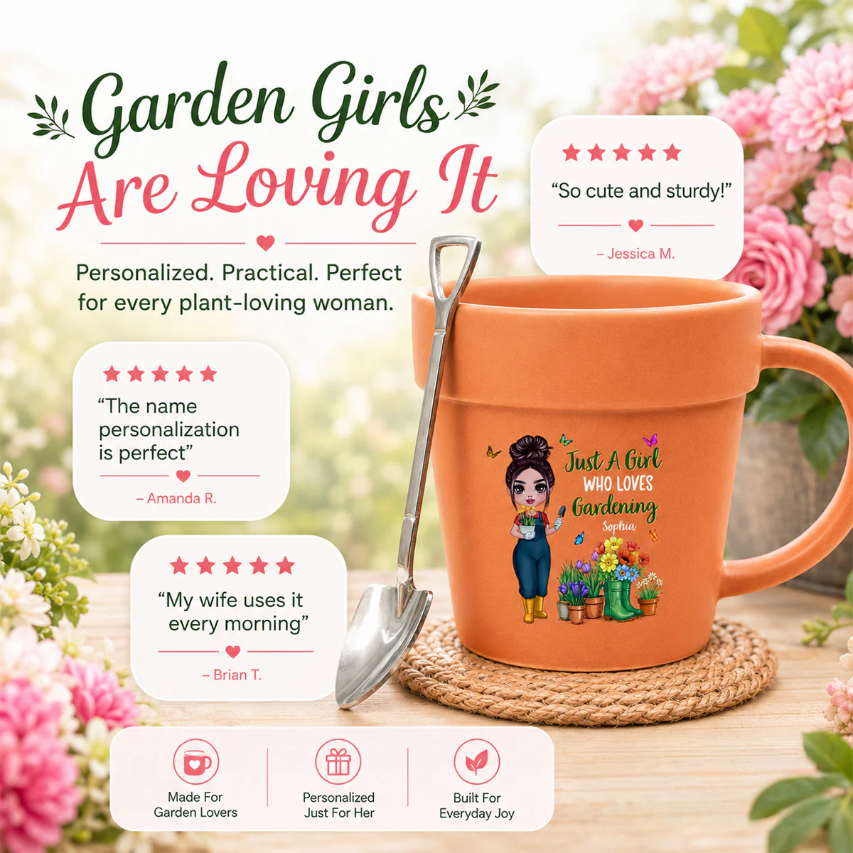 Just A Girl Who Loves Gardening - Personalized Plant Pot Ceramic Mug - Gift For Gardening Lovers - Image 8