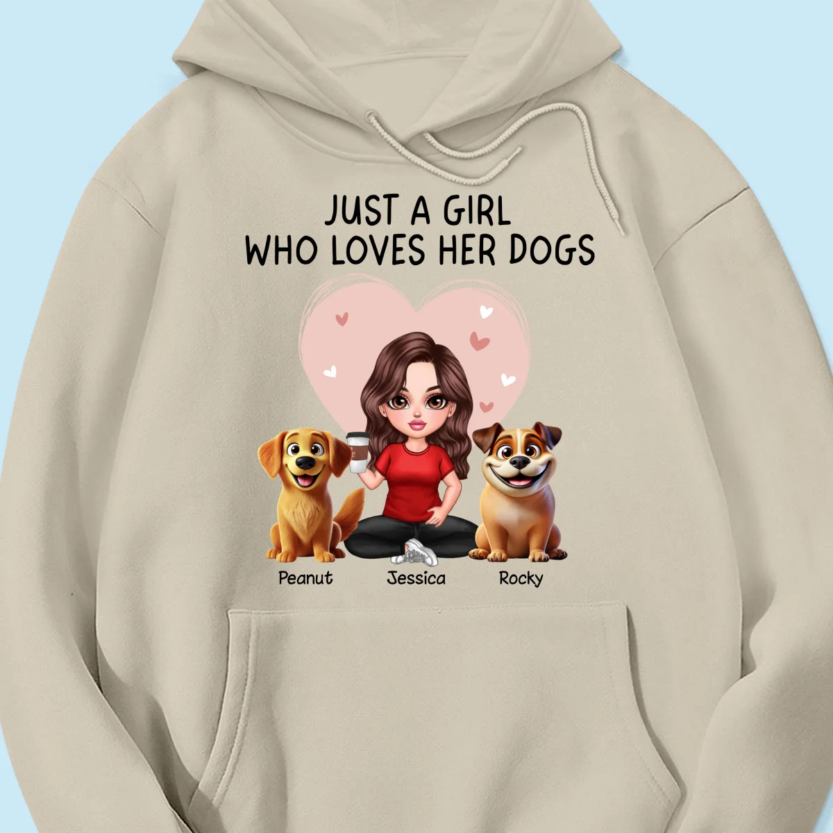 Just A Girl Who Loves Her Dogs Realistic Cartoon Dogs Personalized Shirt, Gift For Dog Lover - Image 16