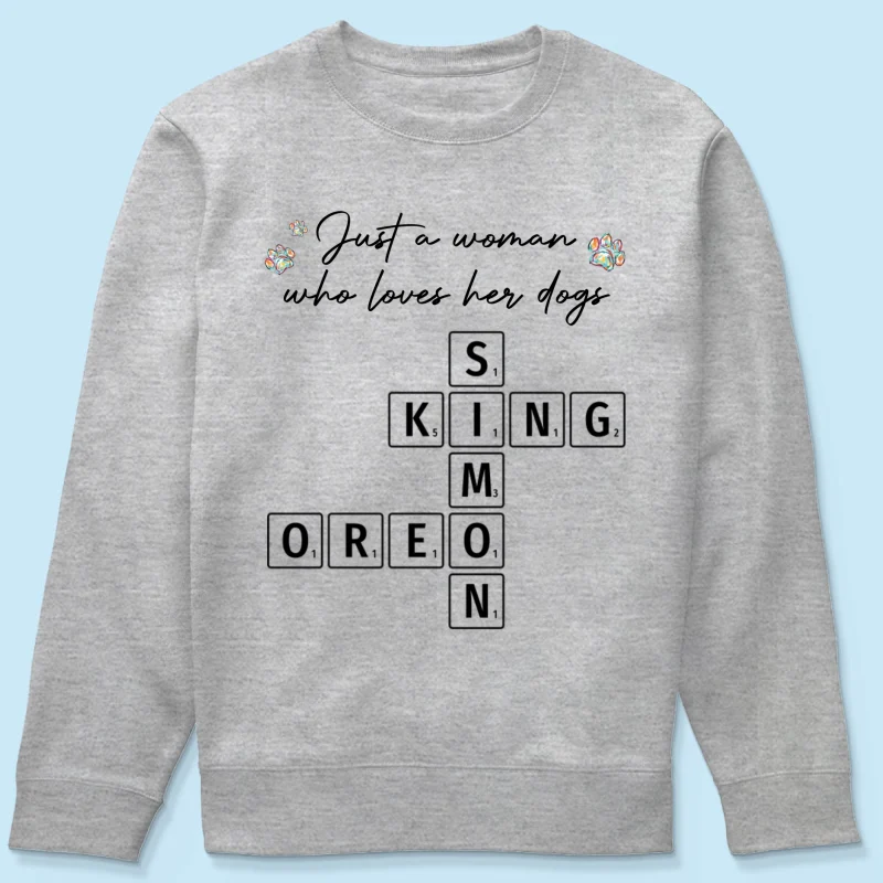 Just A Woman Who Loves Dogs Cats Crossword Puzzle Art Personalized Shirt - Image 19