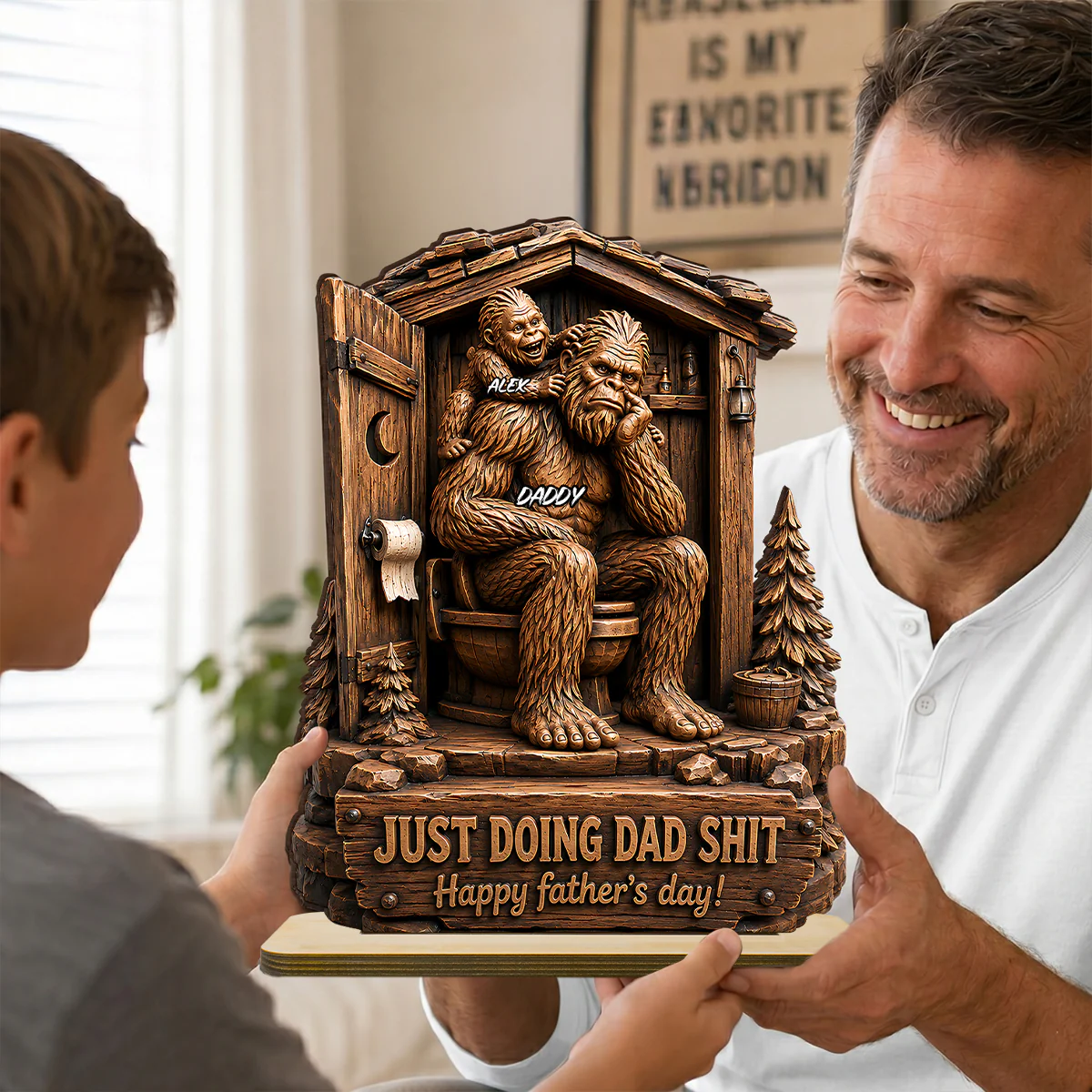 Just Doing Dad Sh*t - Personalized 2-Layered Wooden Plaque - Gift for Dad, Husband - Image 5