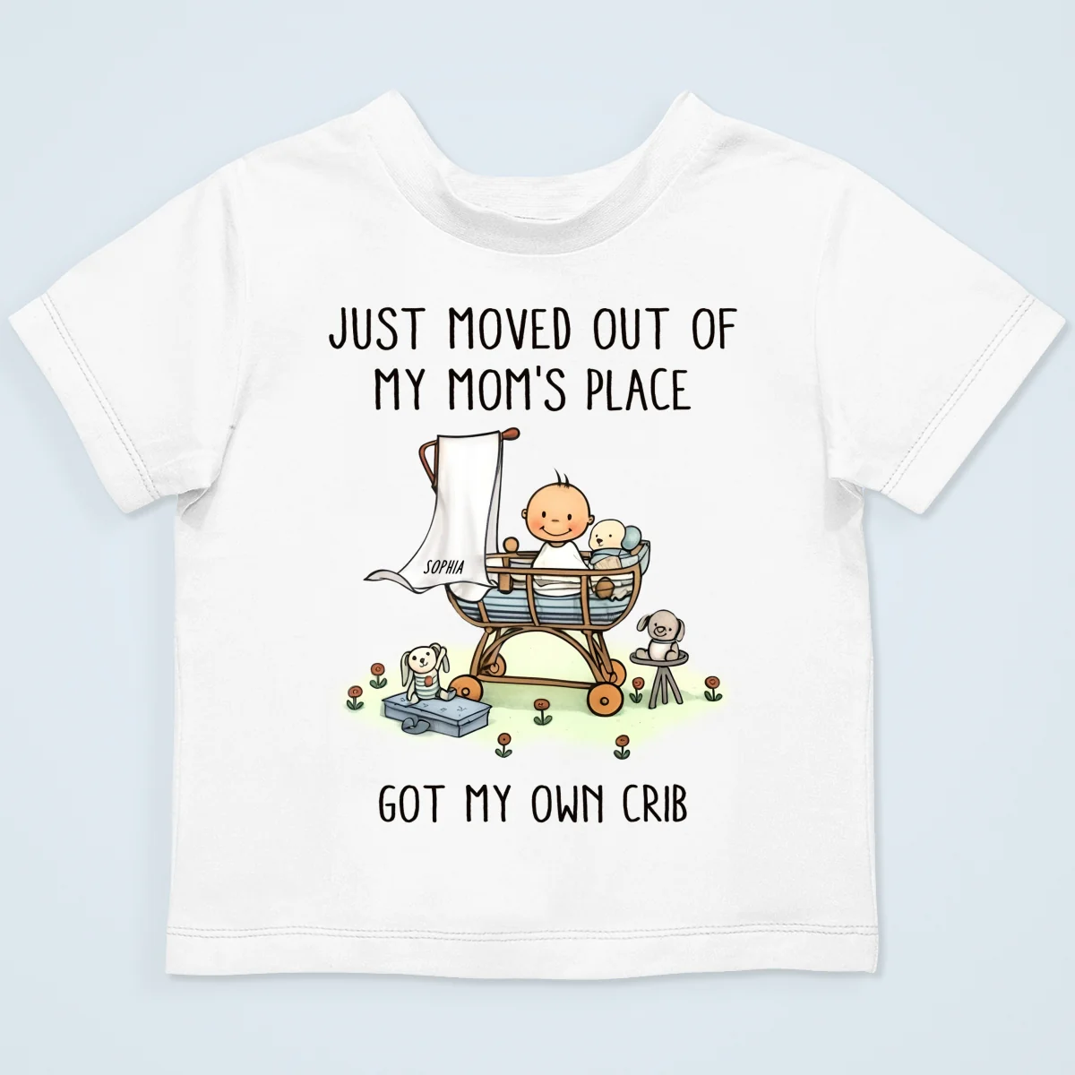 Just Moved Out Of My Mom's Place Got My Own Crib Personalized Baby Onesie Baby Shirt - Image 16