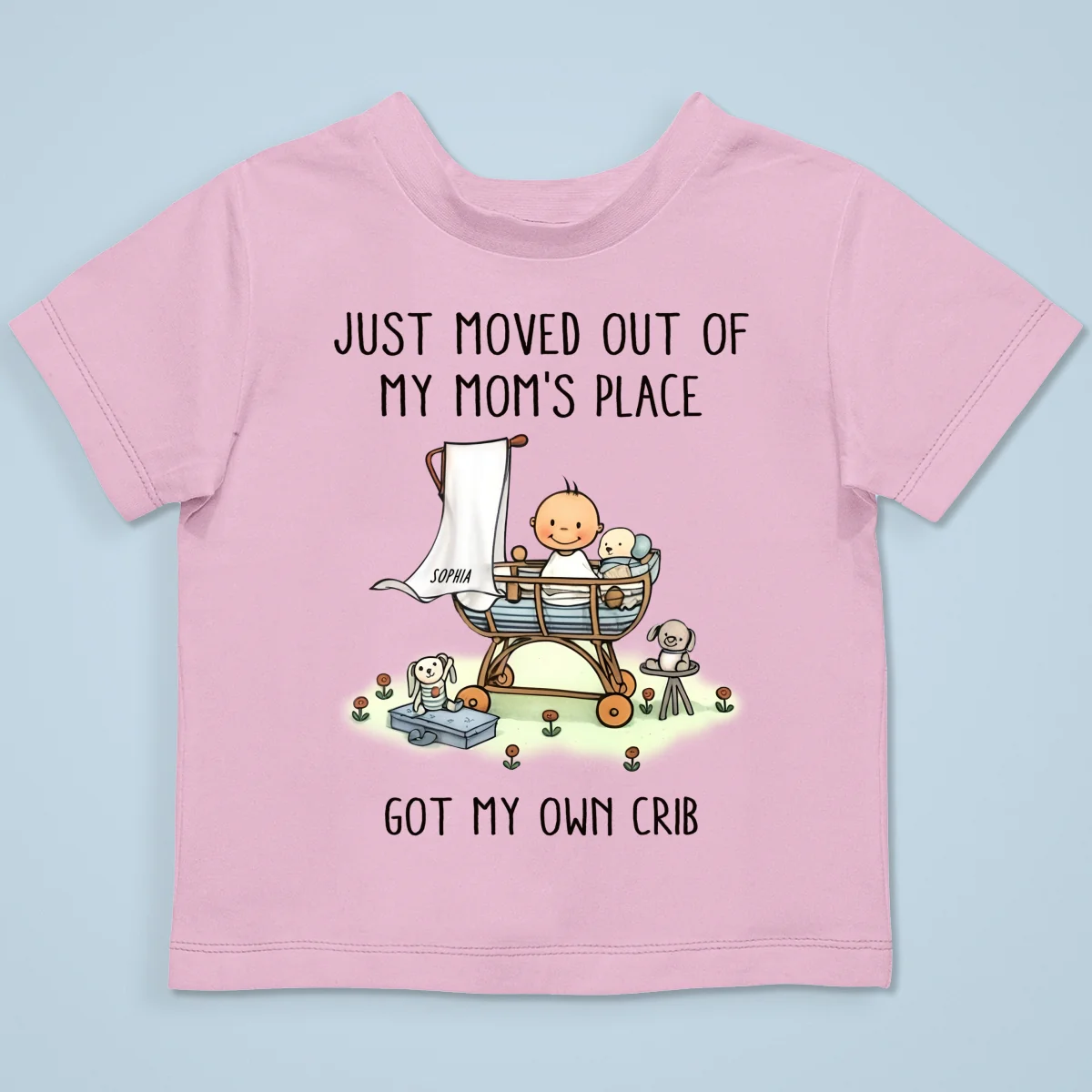Just Moved Out Of My Mom's Place Got My Own Crib Personalized Baby Onesie Baby Shirt - Image 17