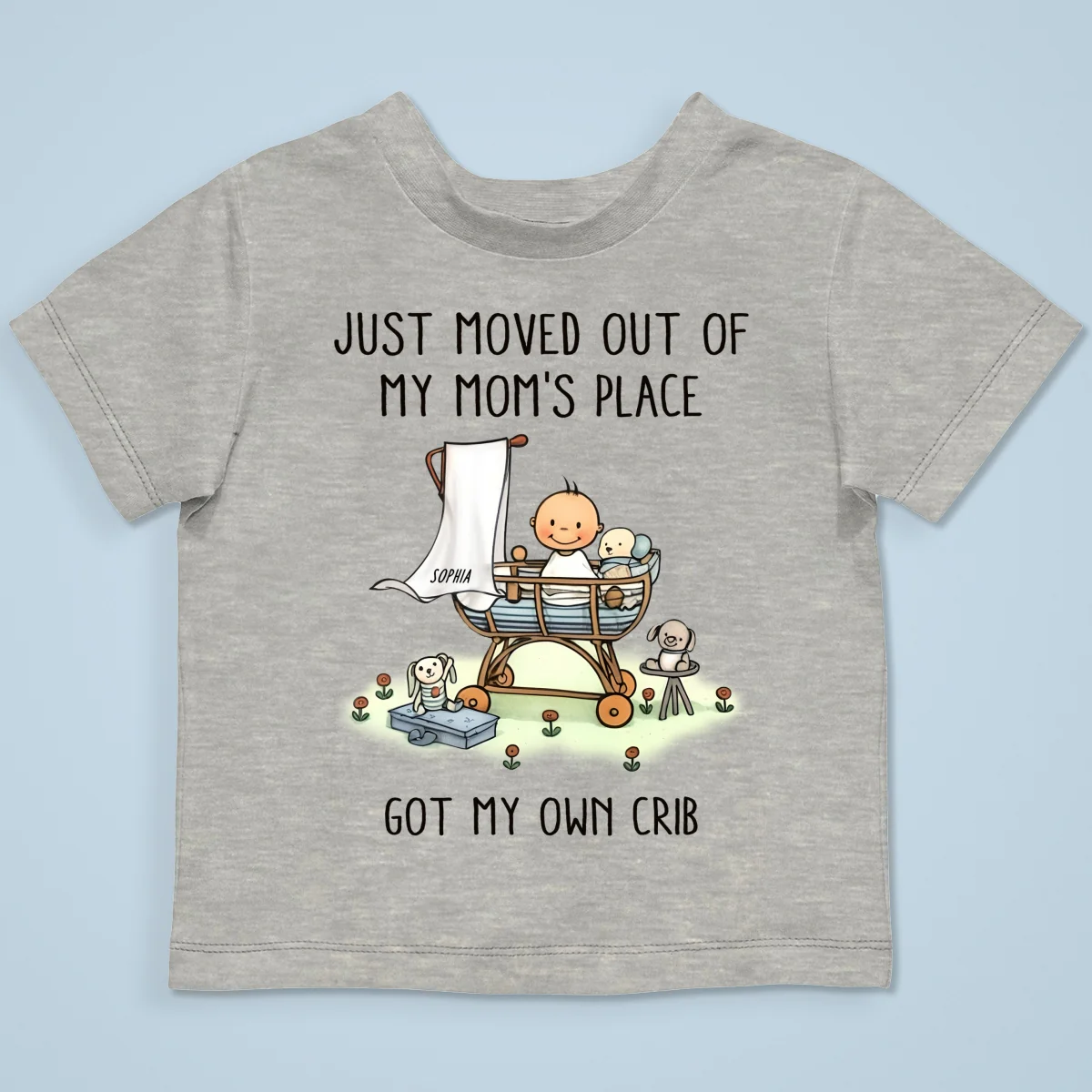 Just Moved Out Of My Mom's Place Got My Own Crib Personalized Baby Onesie Baby Shirt - Image 19