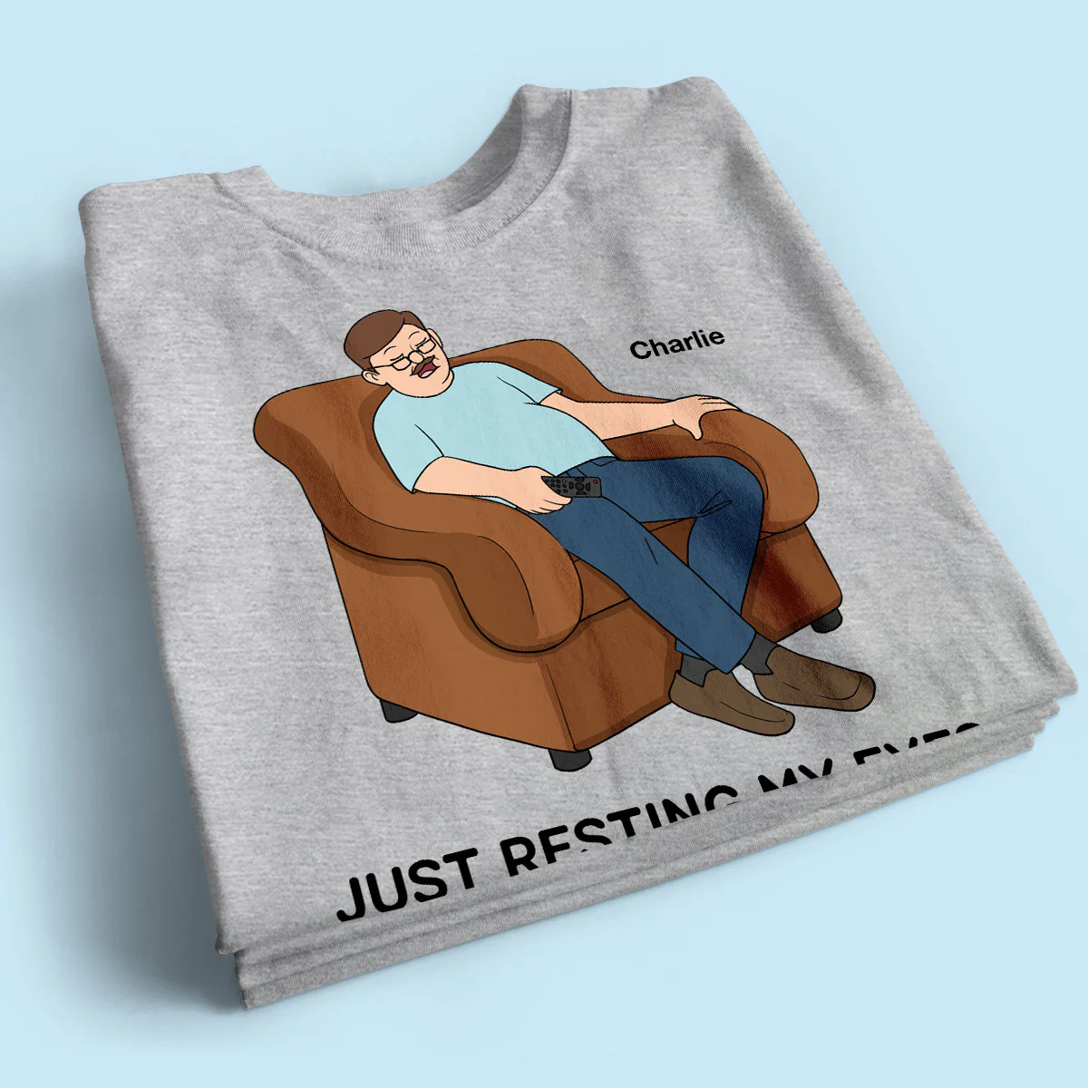 Just Resting My Eyes Dad Grandpa Asleep Funny Father‘s Day Gift Personalized Shirt - Image 2