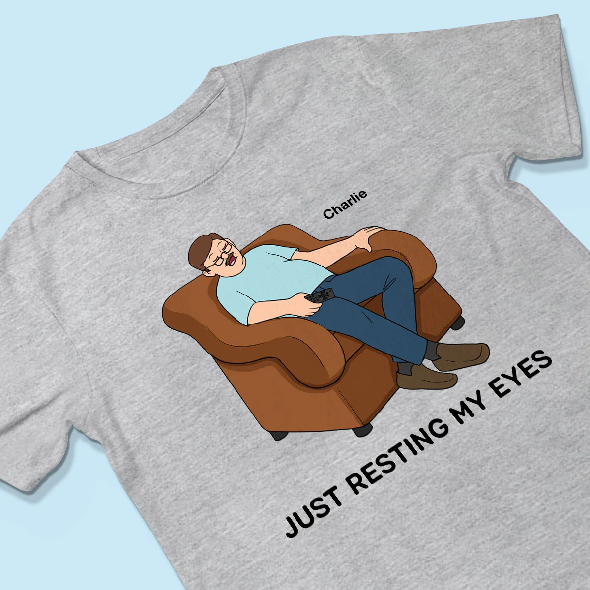 Just Resting My Eyes Dad Grandpa Asleep Funny Father‘s Day Gift Personalized Shirt - Image 3
