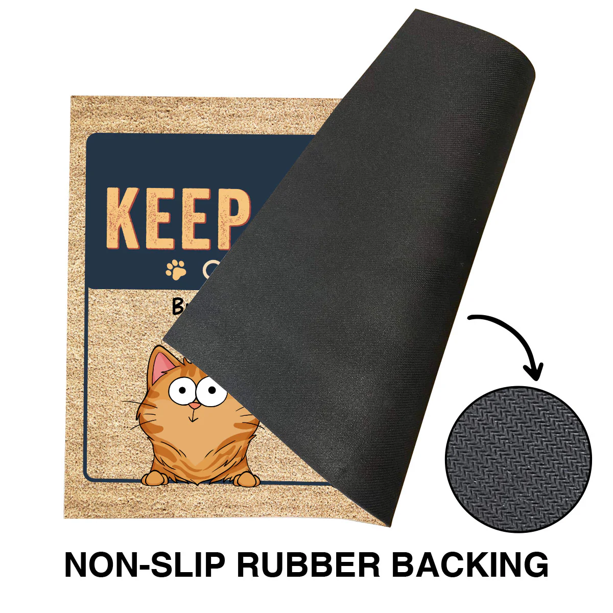 Keep Door Closed Cats Planning Escape Funny Cats Expression Personalized Doormat - Image 3