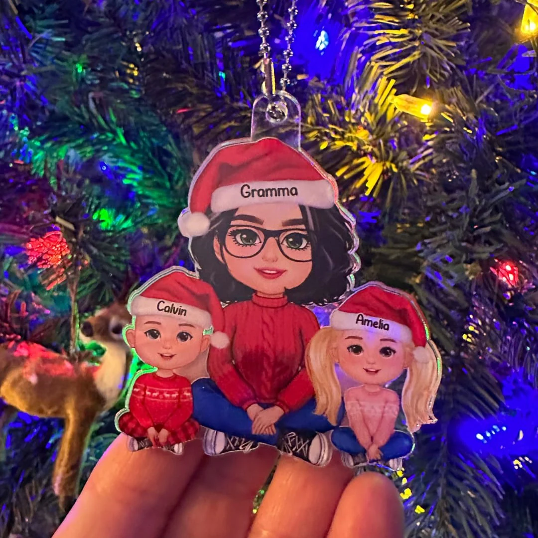 Grandma & Grandkid Christmas Gift For Granddaughter Grandson - Personalized Acrylic Ornament - Gift For Granddaughter, Grandson - Image 5