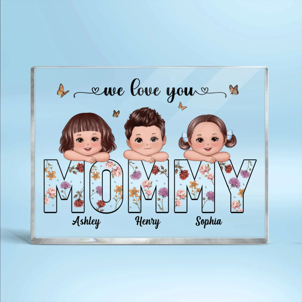 Kids On Hand Custom Birth Month Flower Gift For Mom Personalized Rectangle Acrylic Block Plaque - Image 5