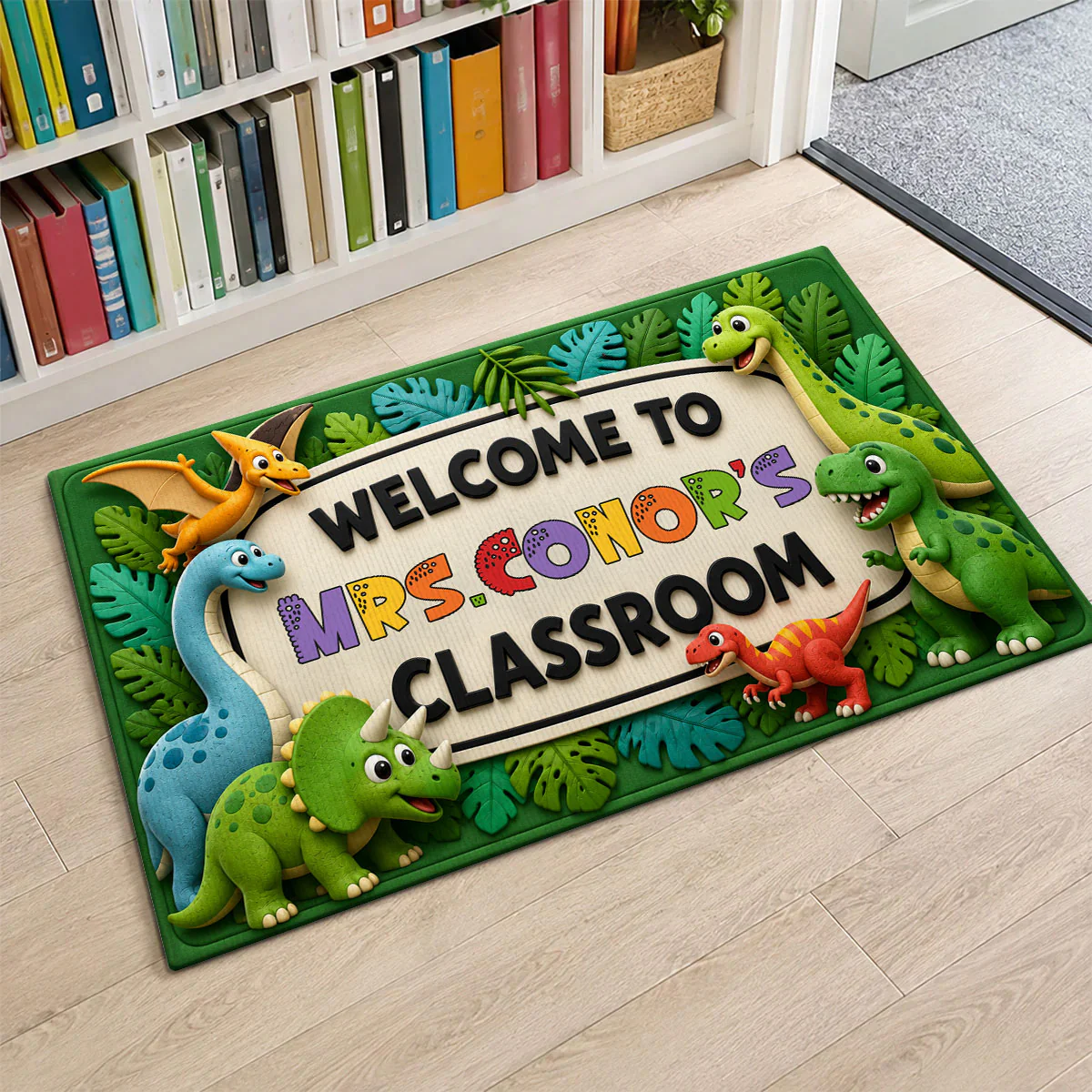 Kids Safari Dinosaur Welcome To Classroom - Personalized Doormat - Back To School Gift For Teachers, Classroom Decors - Image 7