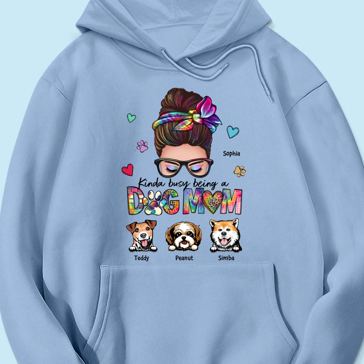 Kinda Busy Being A Dog Mom Messy Bun Personalized Shirt - Image 18