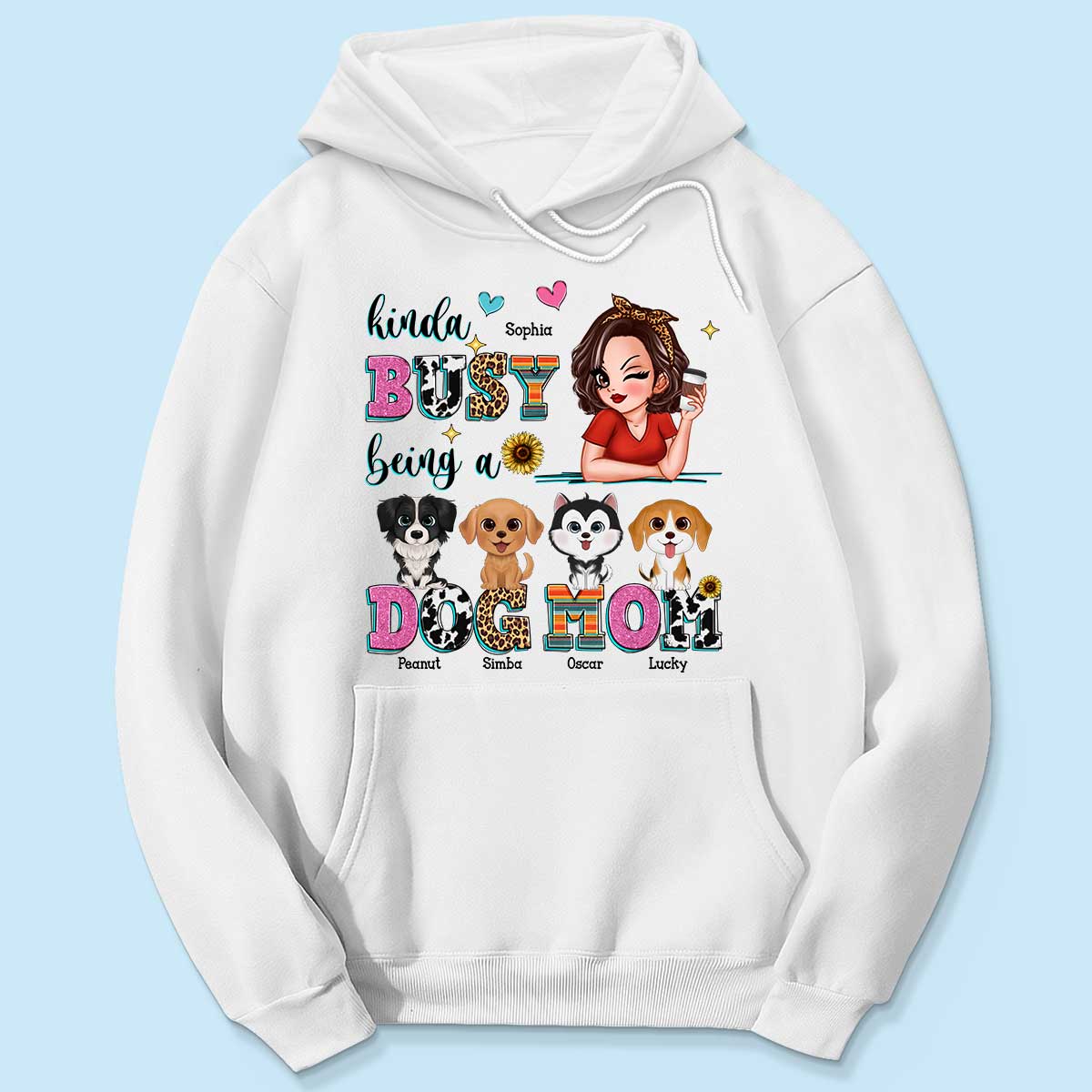 Kinda Busy Being A Dog Mom Personalized Shirt - Image 5
