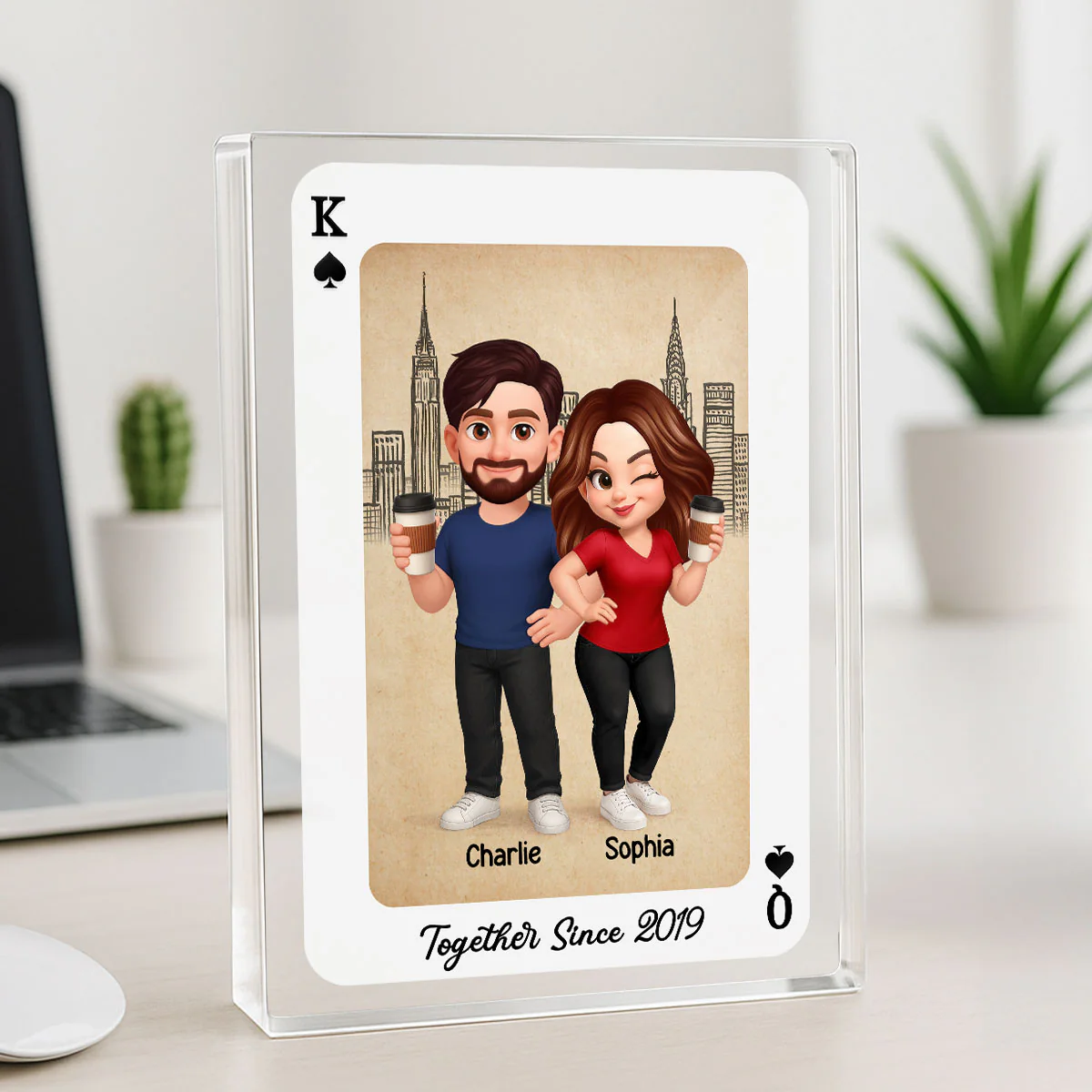 King and Queen Couple Personalized Acrylic Block, Anniversary Gift for him for her - Image 6