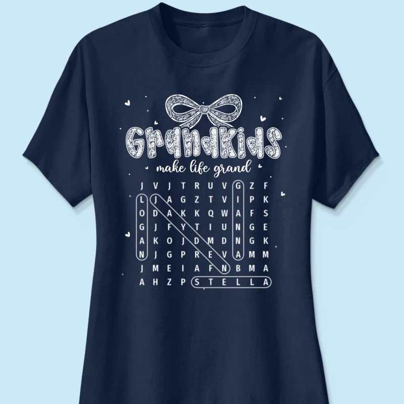 Lace Pattern Grandma Custom Grandkids Names Word Search Puzzle - Personalized Shirt - Gift For Grandma - Image 18