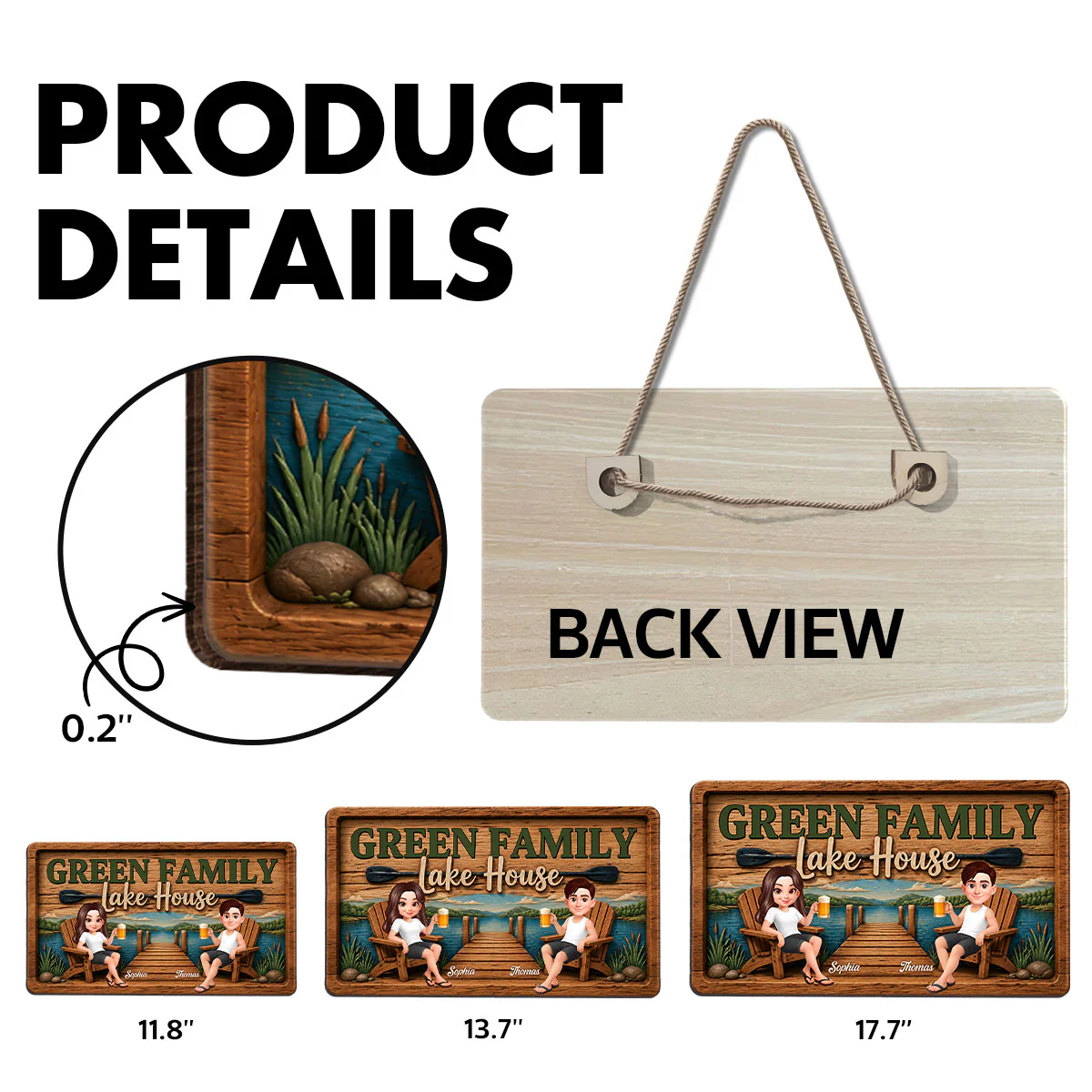 Lake House Retreat Family - Personalized Wood Sign - Gift For Couple, Family, Summer Decorations - Image 10
