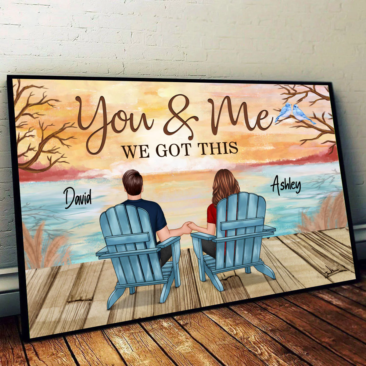 Lake View Back View Couple You & Me We Got This Personalized Horizontal Poster - Image 2