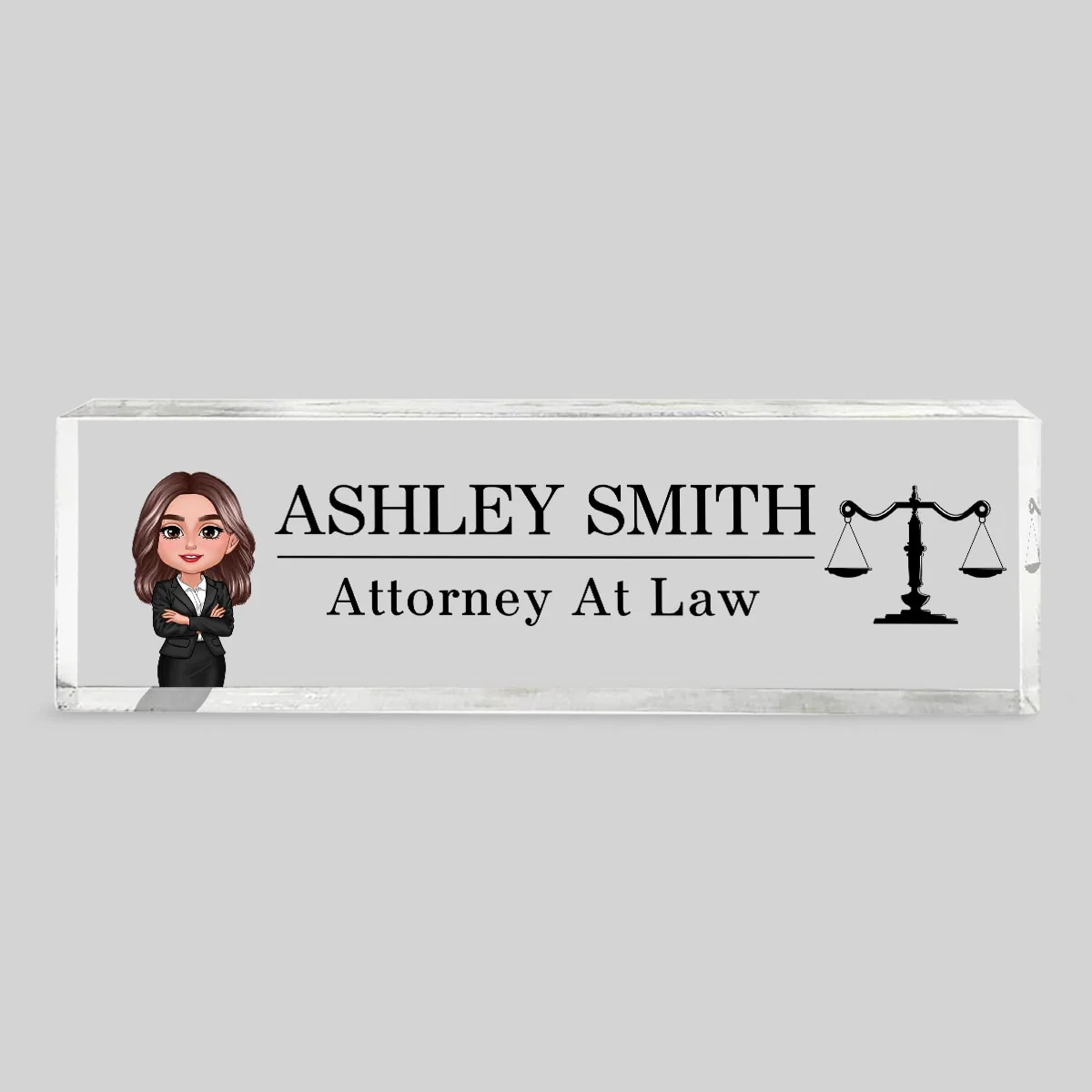 Lawyer Attorney Personalized Acrylic Desk Name Plate, Office Decor, Appreciation Gift, Graduation Gift - Image 2