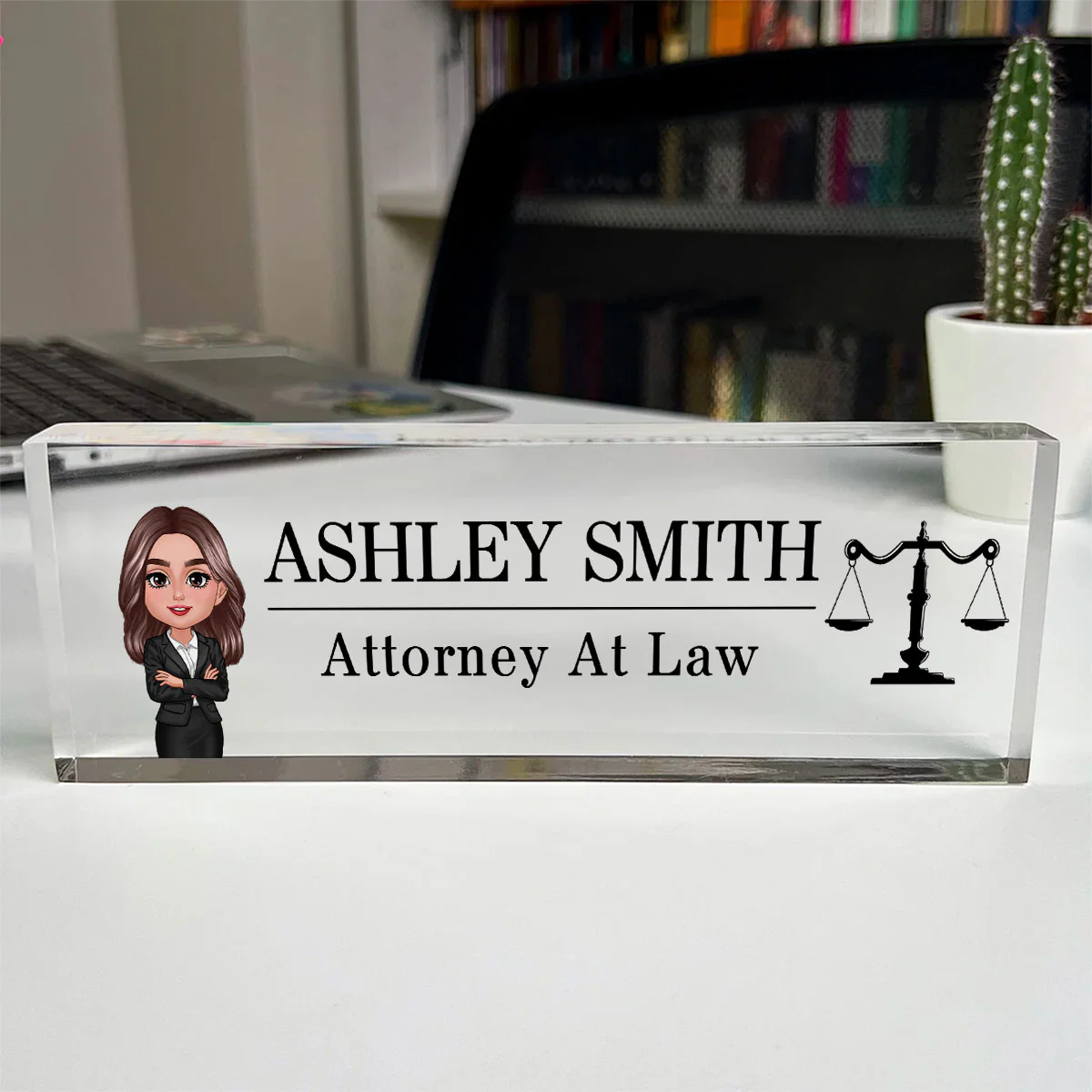 Lawyer Attorney Personalized Acrylic Desk Name Plate, Office Decor, Appreciation Gift, Graduation Gift - Image 3
