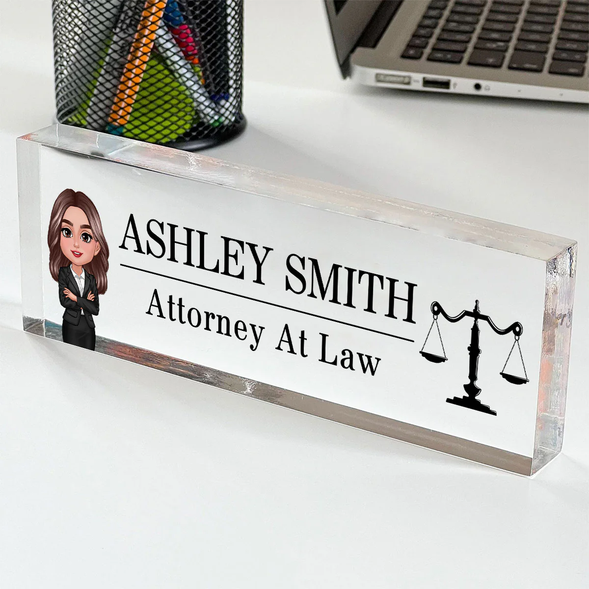 Lawyer Attorney Personalized Acrylic Desk Name Plate, Office Decor, Appreciation Gift, Graduation Gift - Image 4