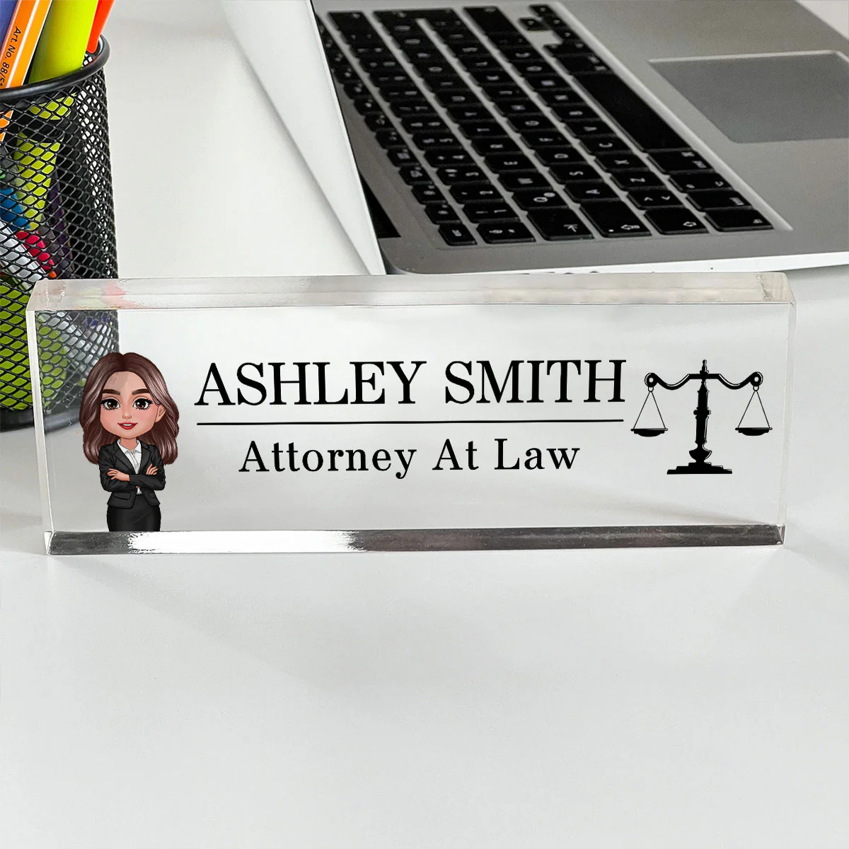Lawyer Attorney Personalized Acrylic Desk Name Plate, Office Decor, Appreciation Gift, Graduation Gift - Image 5